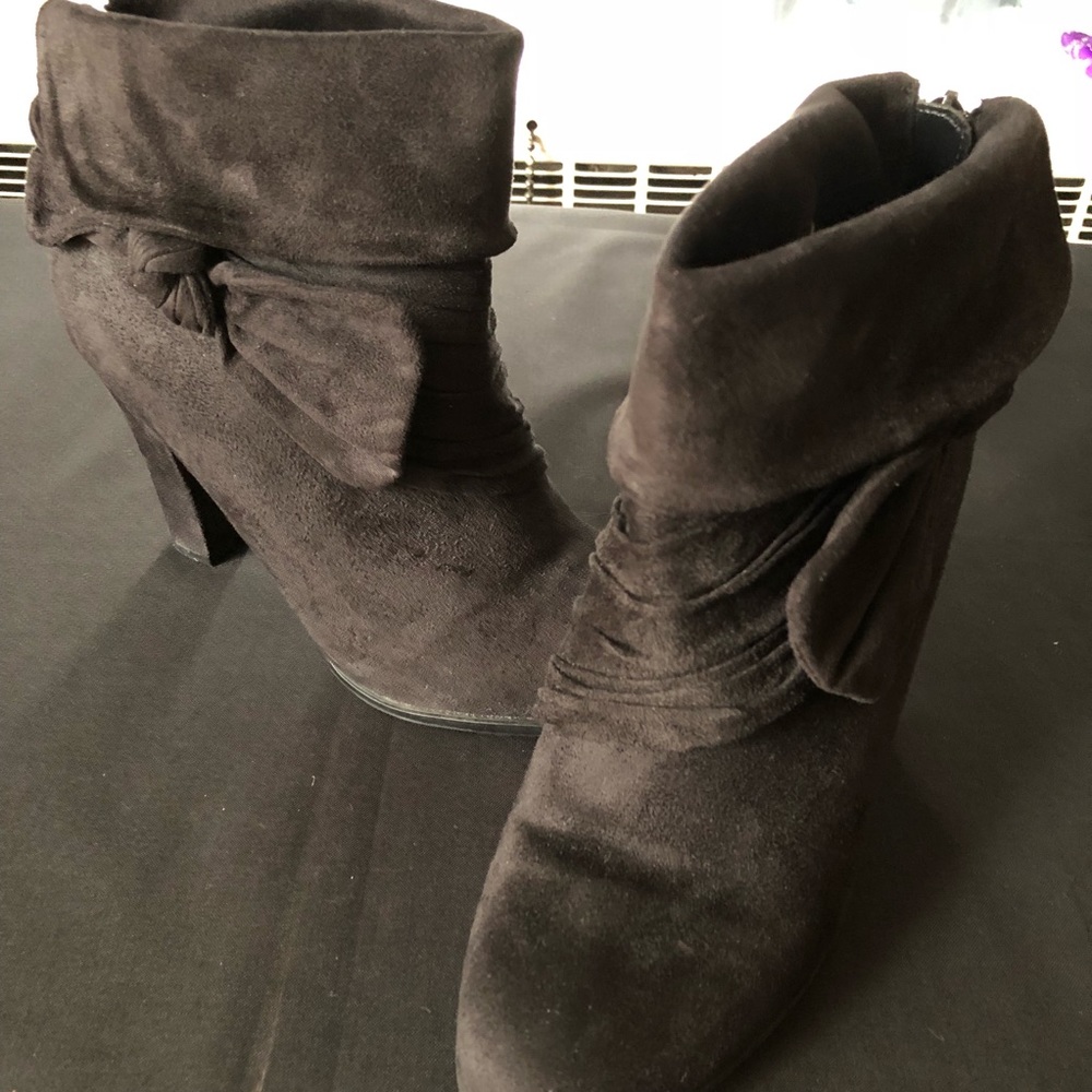 Impo black booties with bow. Size 7
